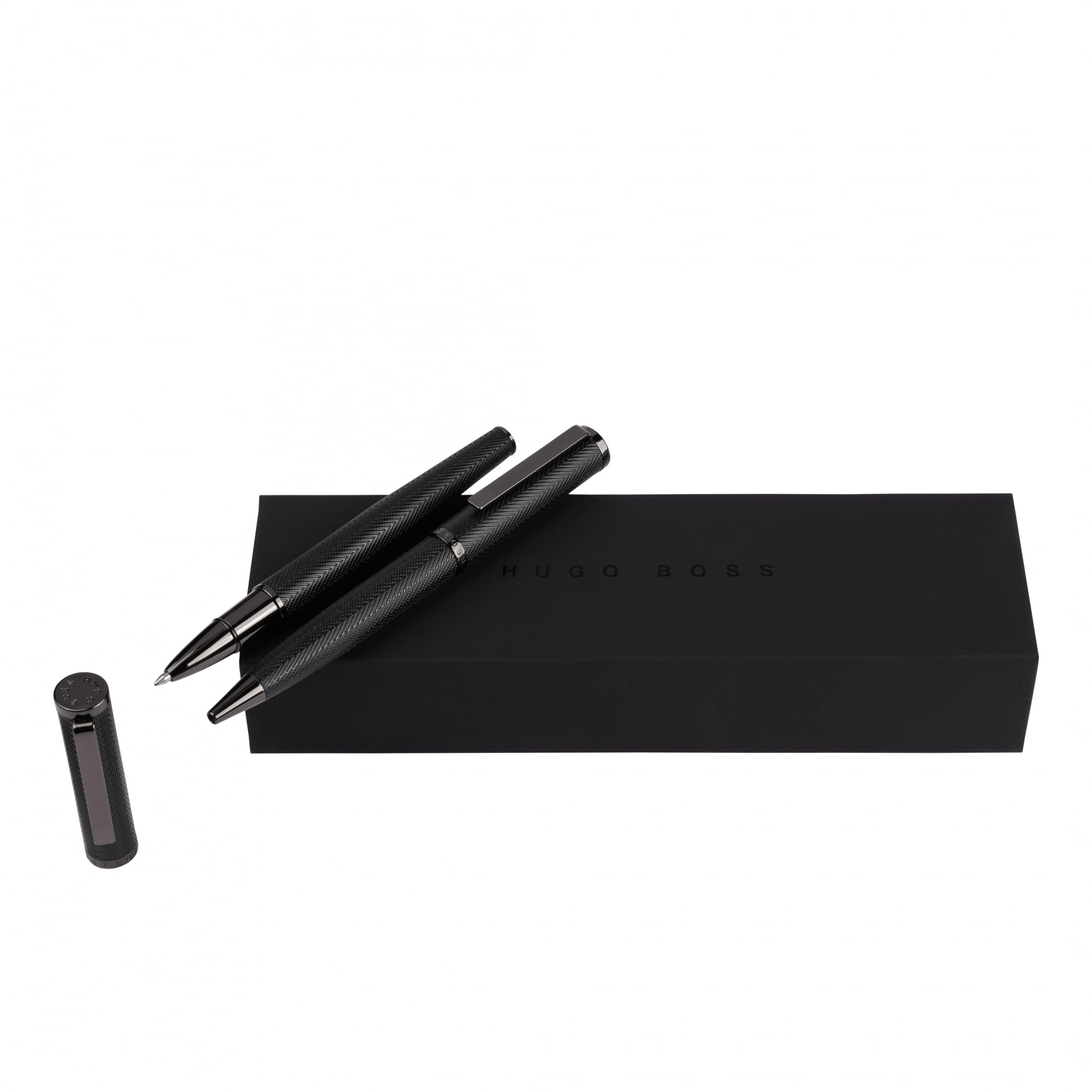 Hugo Boss Kugelschreiber & Tintenroller Set Formation Herringbone in der Farbe Gun, HPBR106D