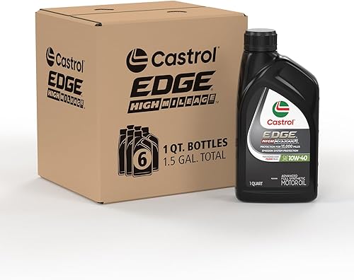 Miniatura 1 de Castrol - Aceite de motor sintético completo de alto kilometraje 06171, 10W-40, 1 cuarto, 6 unidades