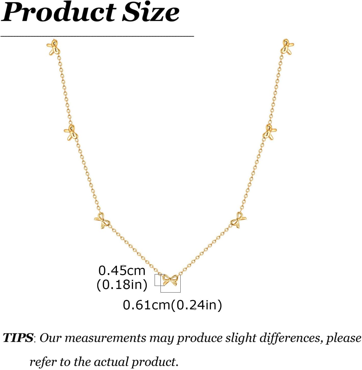 Gold Bow Necklace for Women Dainty Bow Knot Pendant Simple Choker Silver Chain Charm Jewelry for Birthday Christmas Gifts Dress Accessories - Image 6