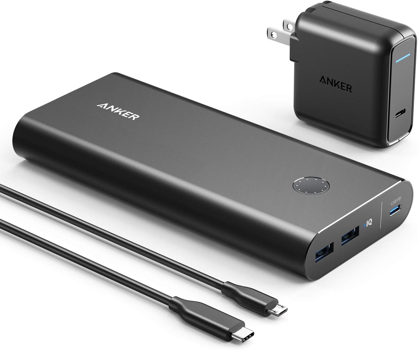 Anker PowerCore+ 26800 PD with 30W Power Delivery Charger, Portable Charger Bundle for MacBook Air / iPad Pro 2018, iPhone 11 / 11 Pro / 11 Pro Max / XS / X, S10, and USB C Laptops with Power Delivery