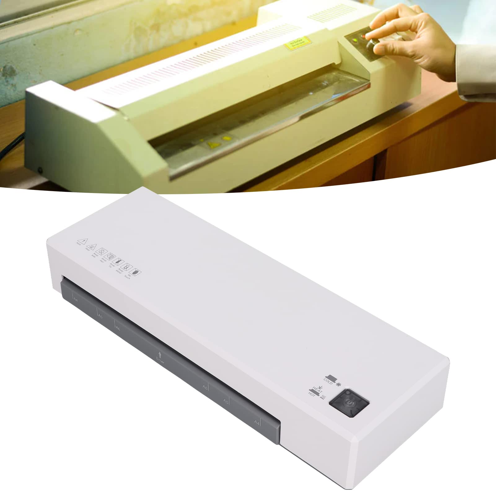 Septpenta Plastificatrice, Plastificatrice da 9 Pollici Macchina Portatile per Laminazione a Freddo Caldo Ad Alta velocità, Laminazione Rapida 280 Mm/Min per Foto 80 125 Microfoni(Unione Europea)
