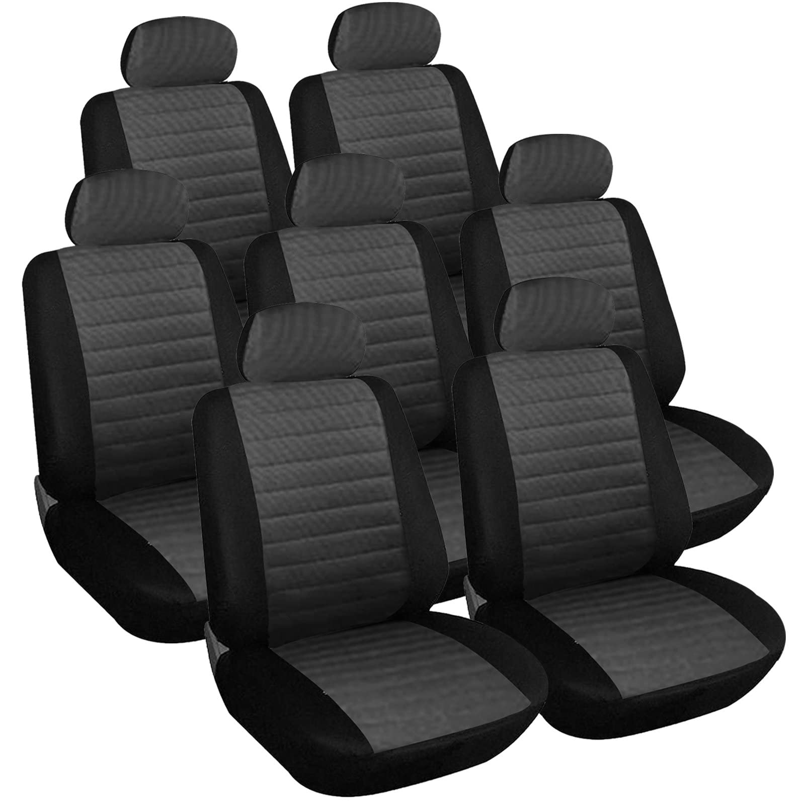 eSituro Set Coprisedili Auto Universale Coprisedili per Macchina a 7 Posti in Poliestere Seat Cover Protezione Sedile SCSC0037