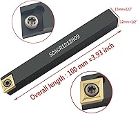 Vista 3 de Juego de soporte de inserción de herramienta de torneado de carburo indexable de vástago de 1/2 "/12 mm, 2 piezas SCACR1212H09 SCACL1212H09