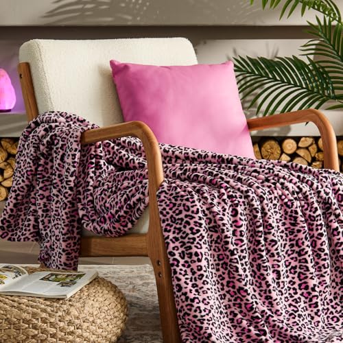 Image of BEDELITE Fleece Blanke for Couch & Bed Pink Leopard Throw Blanket - Soft & Cozy Cheetah Blanket for Sofa, Lightweight Fleece Animal Print Decor, for Women 50 inchx 60 inch, Pink