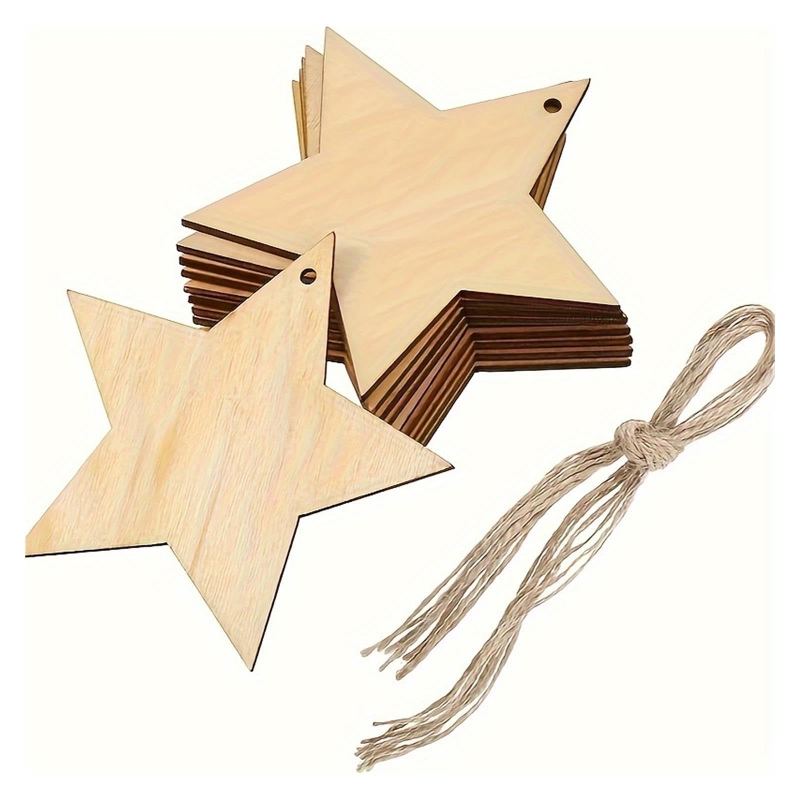 Pezzi Dischi Legno Fette di legno stella fai da te