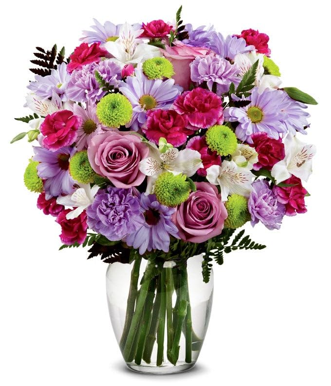 From You Flowers - Sweet Lavender Bouquet - Deluxe with Glass Vase | Fresh Flower Bouquets for Birthday, Anniversary, Get Well or Celebration