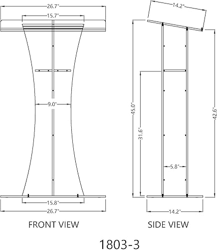 Miniatura 5 de FixtureDisplays® Atril de púlpito de acrílico transparente Lucite Podium 1803-3