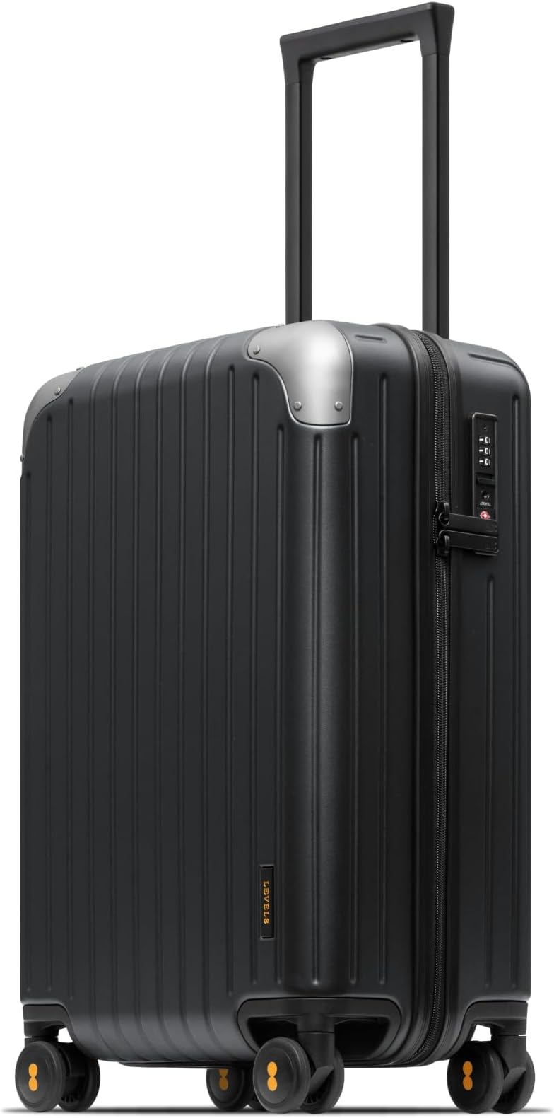 Carry-on Suitcase, Suitcase Lightweight, Hand Luggage Case, PC Hardshell Spinner Trolley 4 Wheels Cabin Size with TSA,54.5CM, 34L,Black