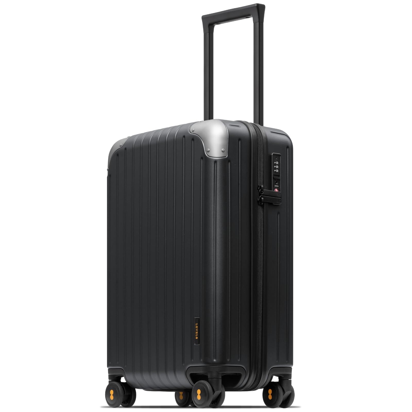 LEVEL8 Maleta Cabina Rígido Ligero ABS+PC TSA 4ruedas 55x37x23cm,34L, Negro | 4ruedas Silenciosa,Policarbonato