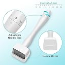 Derma Stamp 140a Adjustable 0~3mm with Hair scalp massager I Microneedling Derma pen Titanium micro needles I Amazing Professional Pen for Skin Repair, Facial Care, Hair & Beard Growth gallery image
