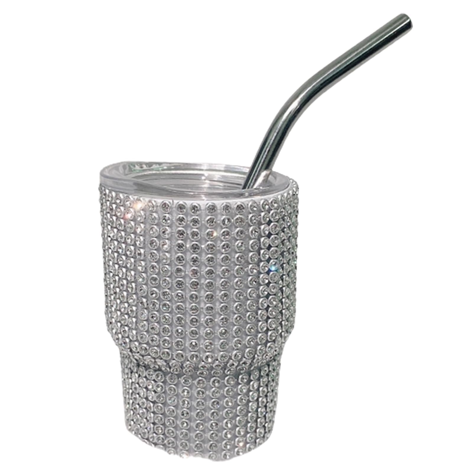 Hermosa taza con pajita, taza con pajita, taza de agua con aislamiento espumoso, taza de café, mini vaso de chupito con pajita, de grado alimenticio, a prueba de fugas, resistente al calor, dorada