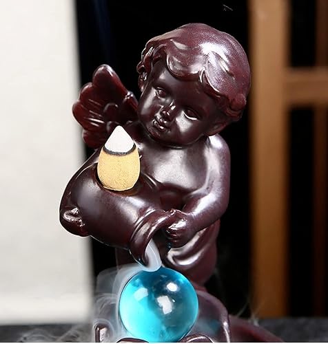 Vista 4 de Quemador de incienso de cerámica para niños, diseño de cascada de humo, incensario de reflujo, soporte para incienso, decoración del hogar Zen