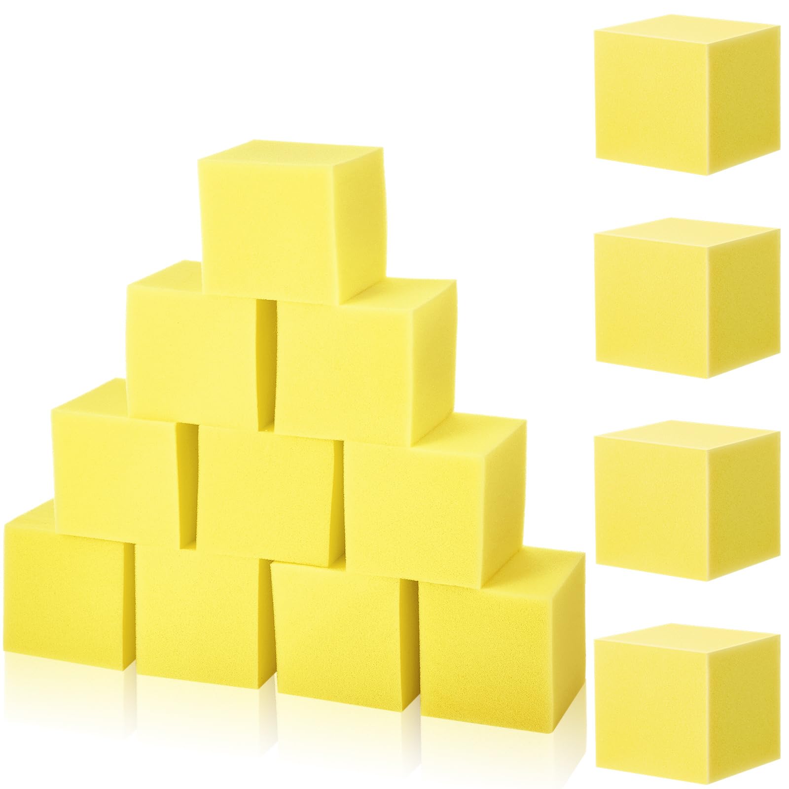 Treela 100 Pieces Foam Pit Blocks, Trampoline Padding for Gymnastics, Parkour Courses, Trampoline Arenas, BMX, 4 x 4 x 4 Inches (Yellow) โ image 1