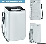 COSTWAY Portable Washing Machine, 2-in-1 Laundry Washer and Spin Combo with 10 Programs, 8.8lbs Capacity, Drain Pump and LED Display, Full Automatic Washer for Apartment, RVs, Dorm, Grey