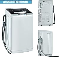 Vista 7 de COSTWAY Lavadora portátil, lavadora de lavandería 2 en 1 y combo de centrifugado con 10 programas, capacidad de 8.8 libras / 4 kg, bomba de drenaje