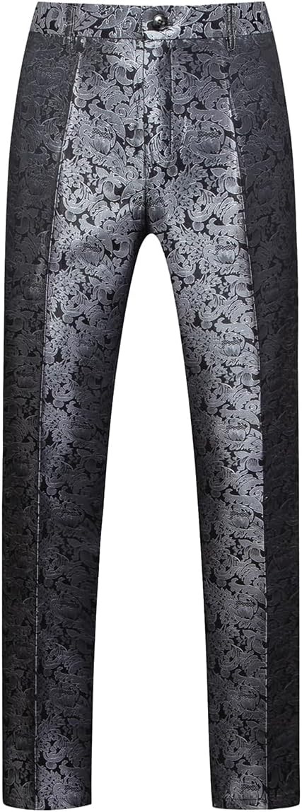 Men's Suits 3 Piece Regular Fit Skinny Paisley Jacquard Tuxedo Suit for Wedding Casual Business Dinner Party Tuxedo Suit Set 6