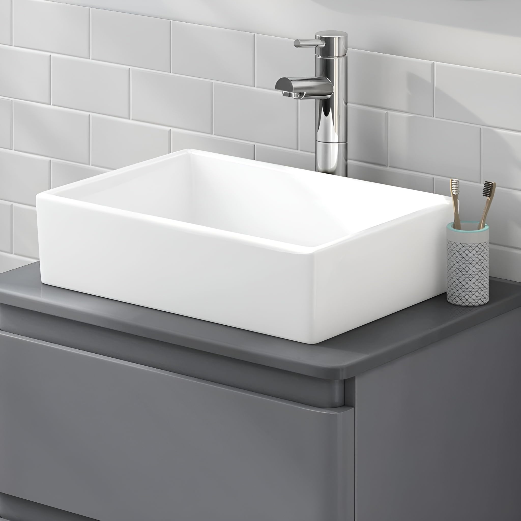 Syon STYLE Premium Ceramic Table Top Wash Basin (16 inch X 11.5 inch) (B0D2VWPXYJ) Amazon Price History, Amazon Price Tracker