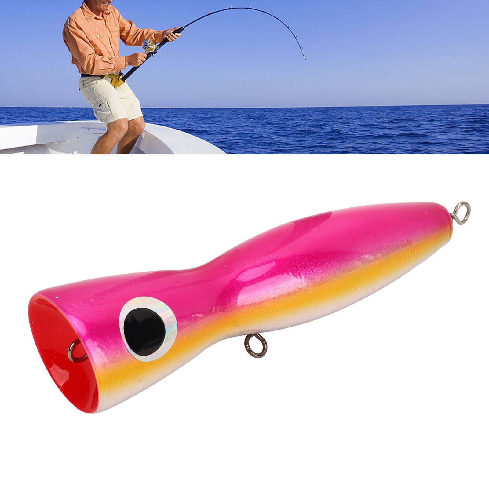 MAD Leurres De Pêche En bois Grand Poissons Popper Artificiel Leurre Topwater Simulation Appâts