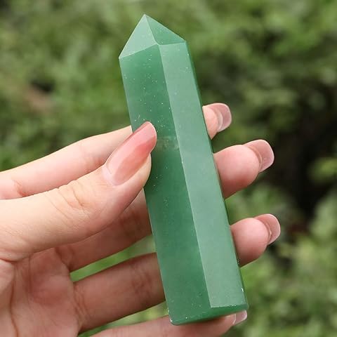 LAIDANLA Green Aventurine Healing Crystals Wands 3.5-4