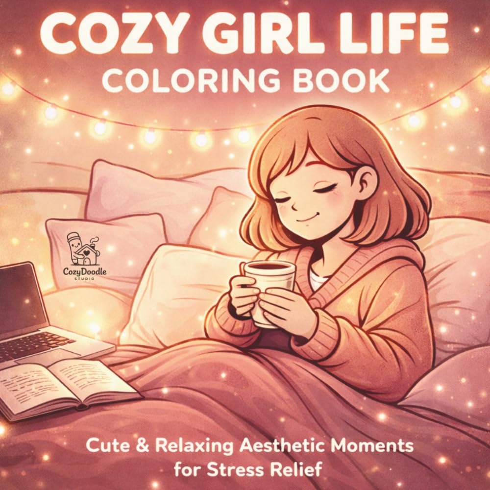 Cozy Girl Life Coloring Book: Cute & Relaxing Aesthetic Moments for Stress Relief | Self-Care & Cozy Lifestyle Coloring Book for Adults (CozyDoodle Collection)
