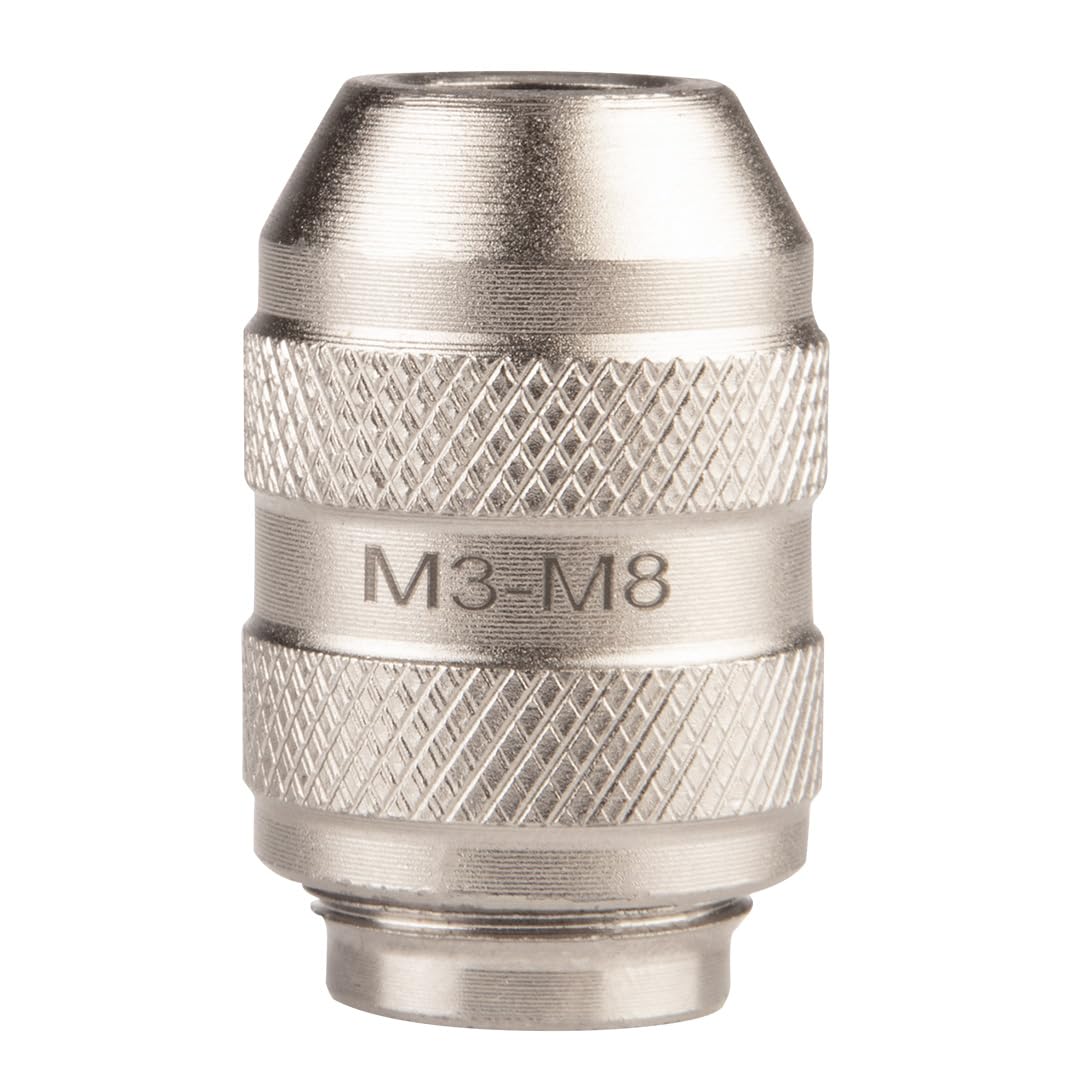 NEO Tools Chuck for Taps, Tap Cutting Chuck, Tool Holder, Cordless Screwdriver/Drill, Tap Adapter 1/4 Inch, for Thread M3-M8, CRV