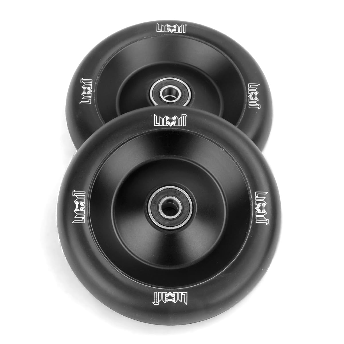 Limit Pro Trick Roue de rechange pour trottinette 110 x 26 mm 2 pièces Transparent plus épais PU et aluminium creux avec roulements ABEC-9 installés pour scooters BMX professionnels