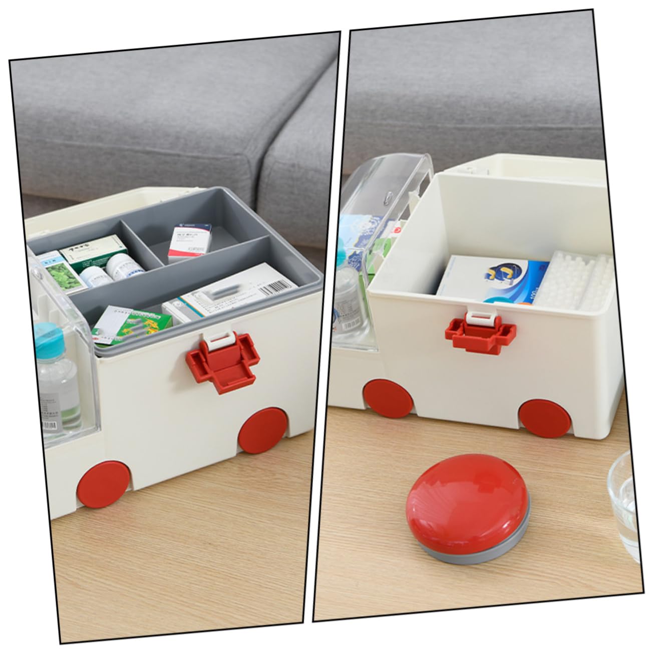 Mobestech Estuche para con Asa Caja de Plástico de Gran Capacidad para Almacenamiento en El Hogar La Oficina Y La Escuela