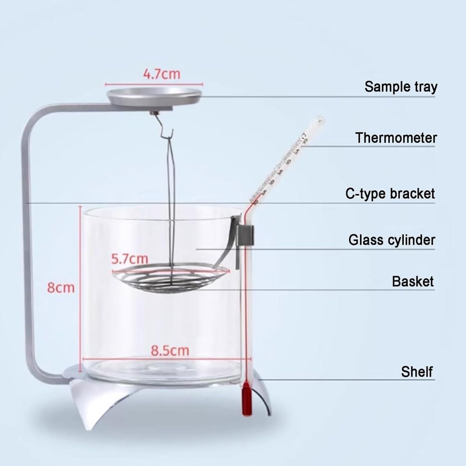 Kit Para Determinación De Densidad, Balanza Electrónica De Gravedad Específica Con Termómetro, Estructura Robusta Y Estable, Para Determinación De Densidad De Líquidos Y Sólidos En Laboratorio