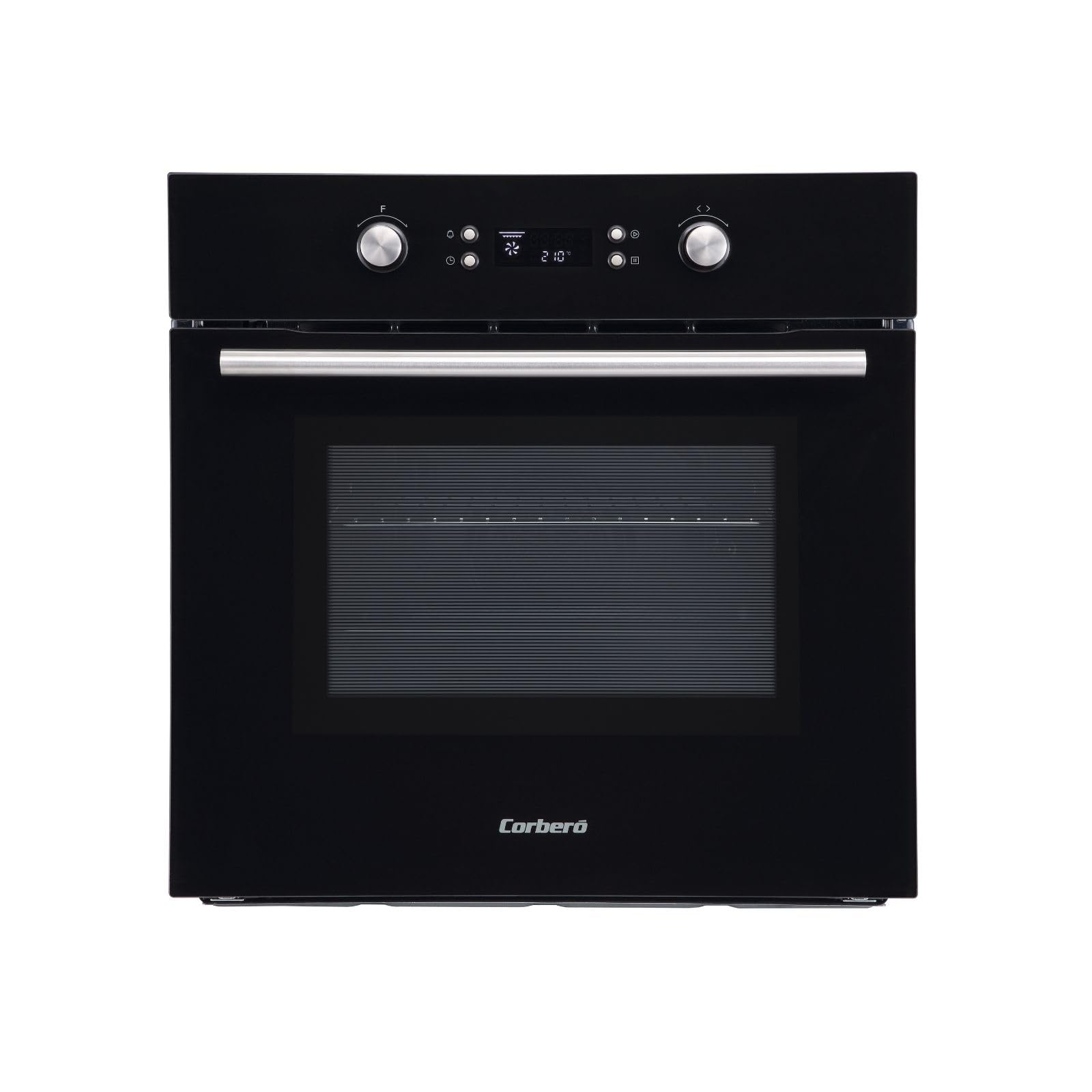 Corberó- Horno PirolÃtico Multifunción 65L | CCHMP1023N |59.5cm(L) x59.5cm(A) x57.5cm(H) | 3200W | Display Digital | Mandos Escamoteables | Puerta Doble Cristal | 8 Programas, Cristal Negro