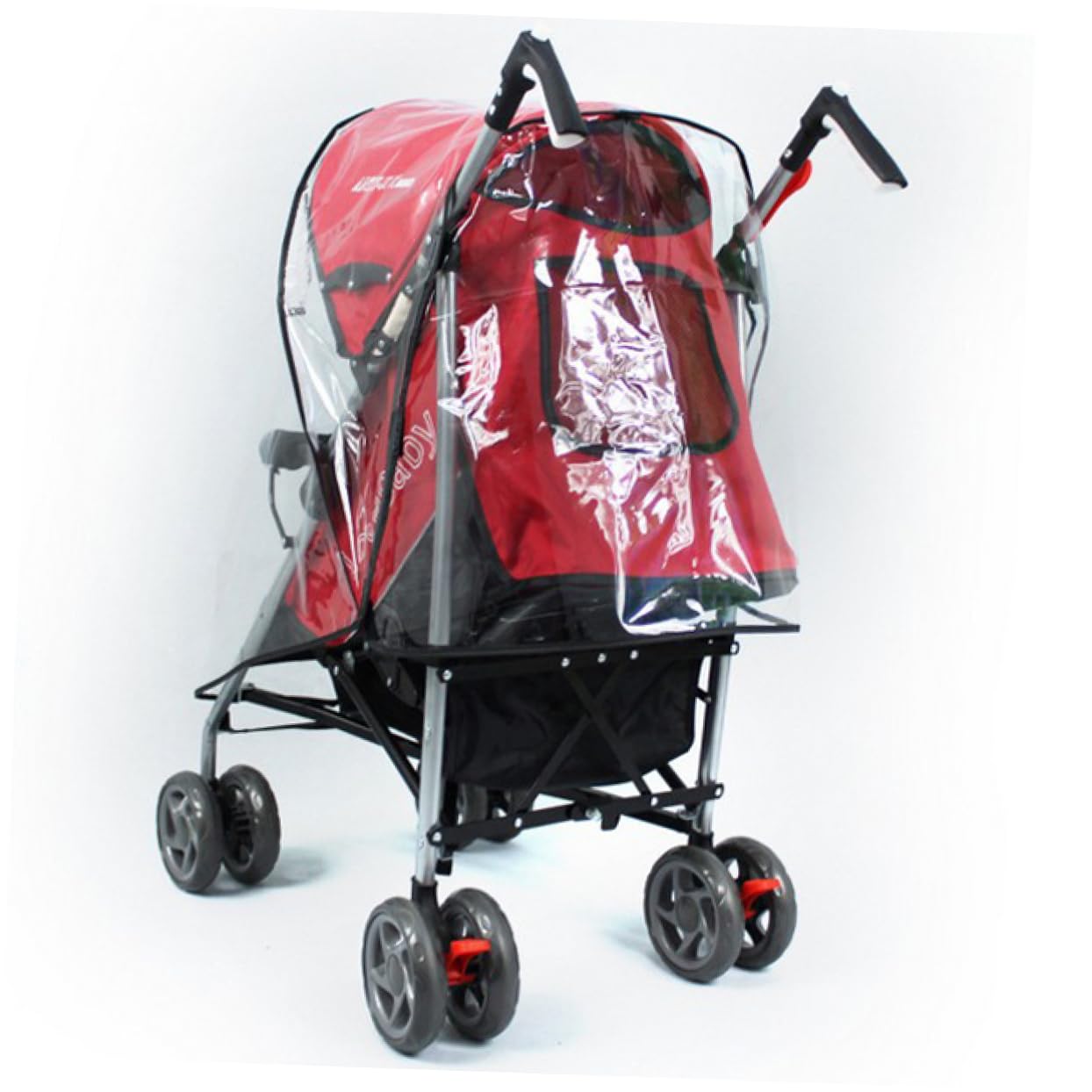 BESTonZON Stroller Rain Cover Pushchair Wind Dust Bugs Breathable Vents Loop Fastening PVC Material