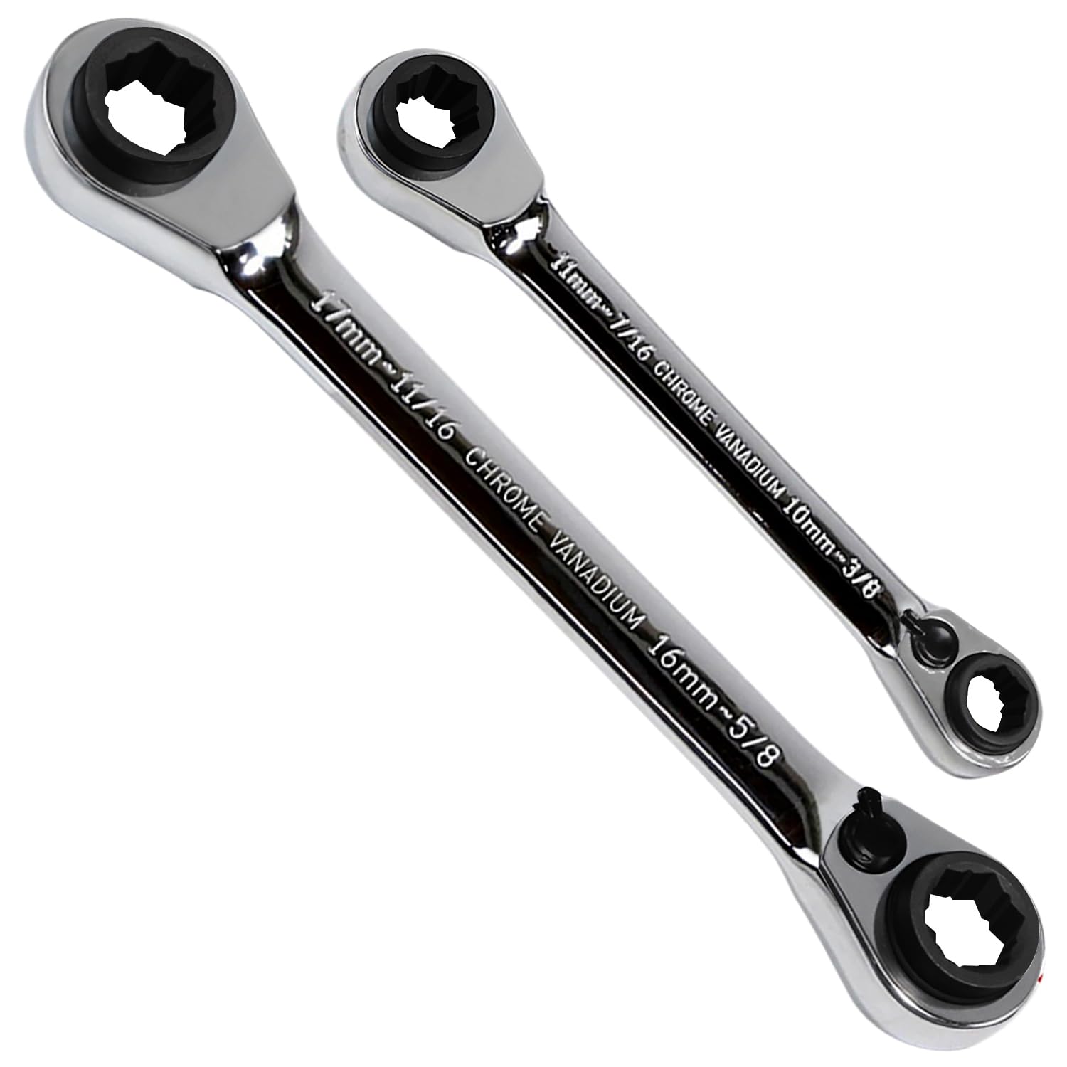 LE LEMATEC 2-PC Ratcheting Wrench Set, 8-in-1 with 72-Tooth Double Ratchet Gear Wrenches, Ideal for DIY, Industrial, Bicycle, Automotive & Marine Maintenance (LE-RWH252)