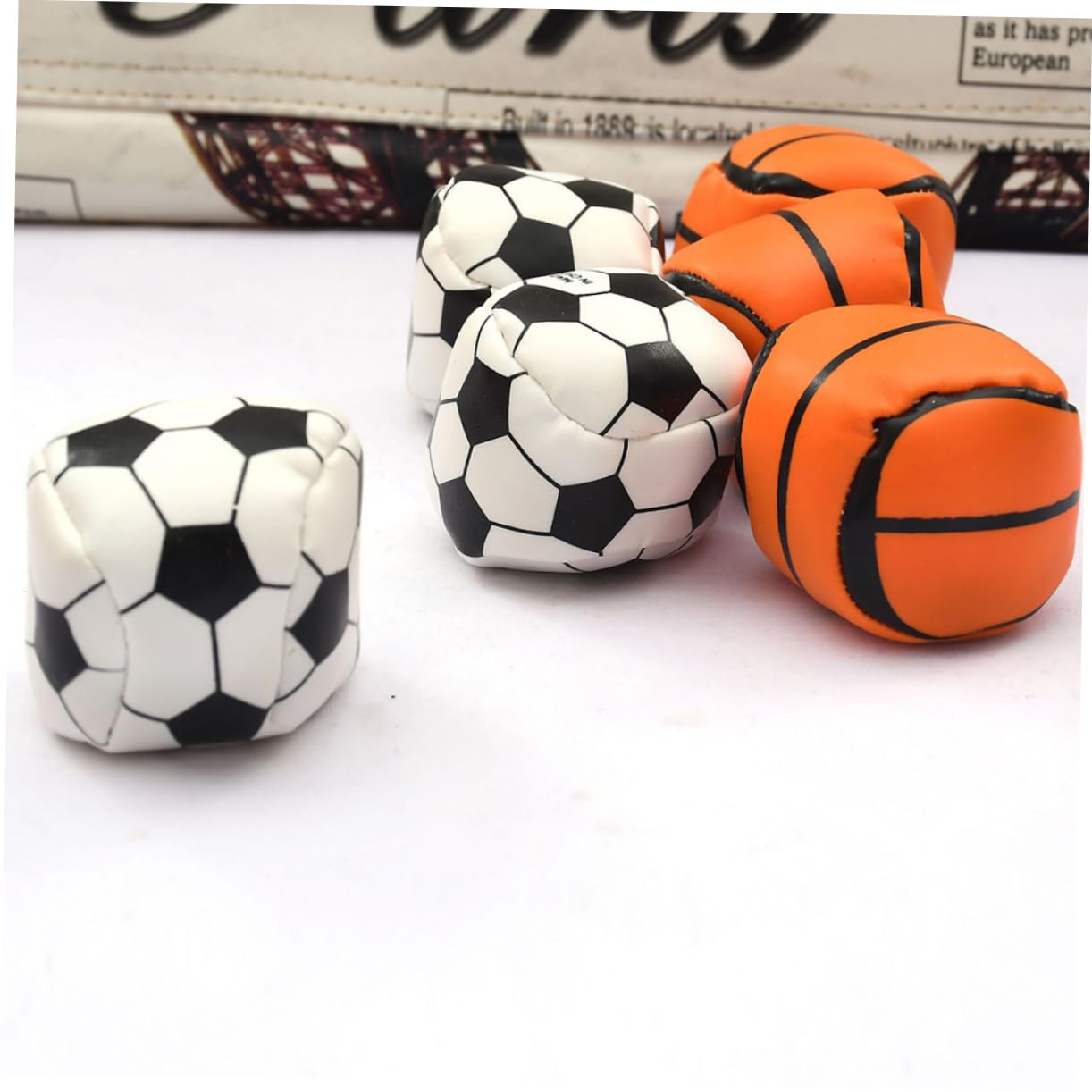 YARNOW Boys and Girls Bean Bag Toss Game 12pcs Handmade Leather Sandbags Soccer Basketball Outdoor Playset