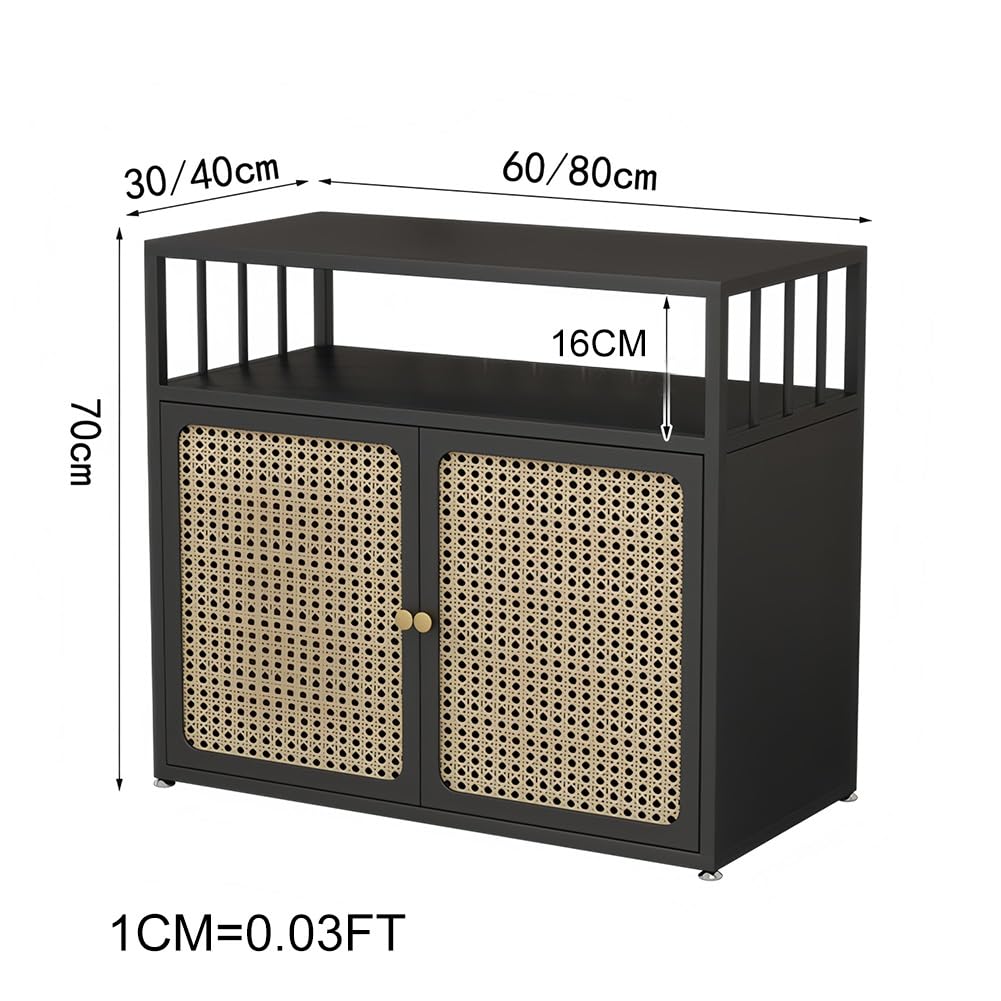 Support Aquarium Style Vintage en Rotin – Meuble-Support Robuste en Acier avec Étagère Ouverte – Table pour Aquarium 70 Cm Hauteur, Idéal La Maison, Le Salon Ou La Chambre.(Blanc,60X30X70CM)