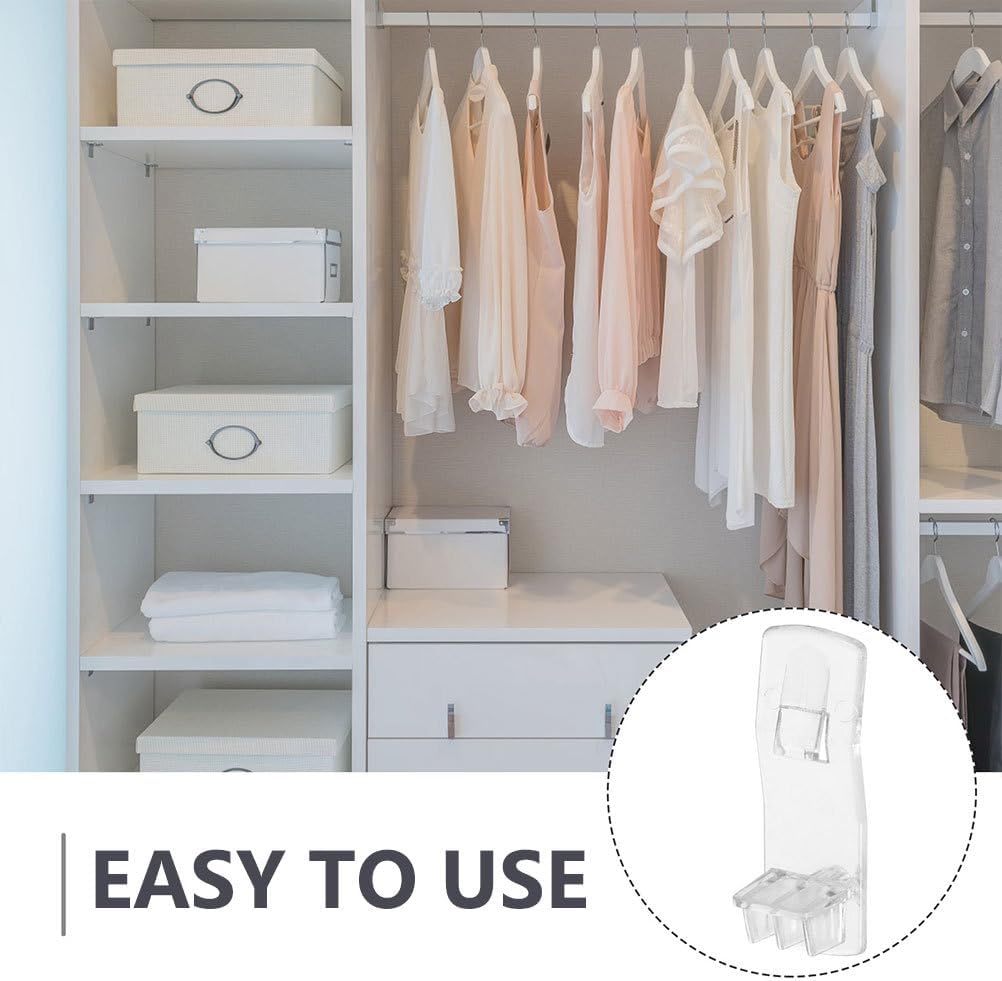 ARTIBETTER Cabinet Shelf Pegs 100 Pcs Clear Plastic Shelf Support Clips 1.96X1.57X0.78In Heavy Duty Board Holder for Kitchen Bathroom Cupboard Shelving
