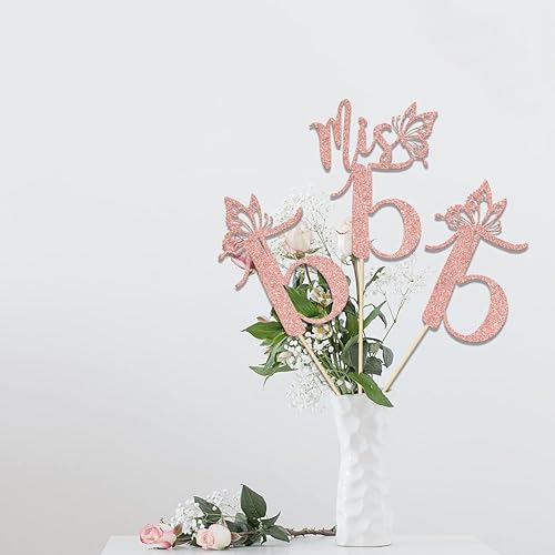 Miniatura 3 de Mis 15 palos de centro de mesa, decoraciones de feliz cumpleaños 15, Hello 15, Cheers to 15 años, suministros para fiesta de aniversario, 12 piezas,