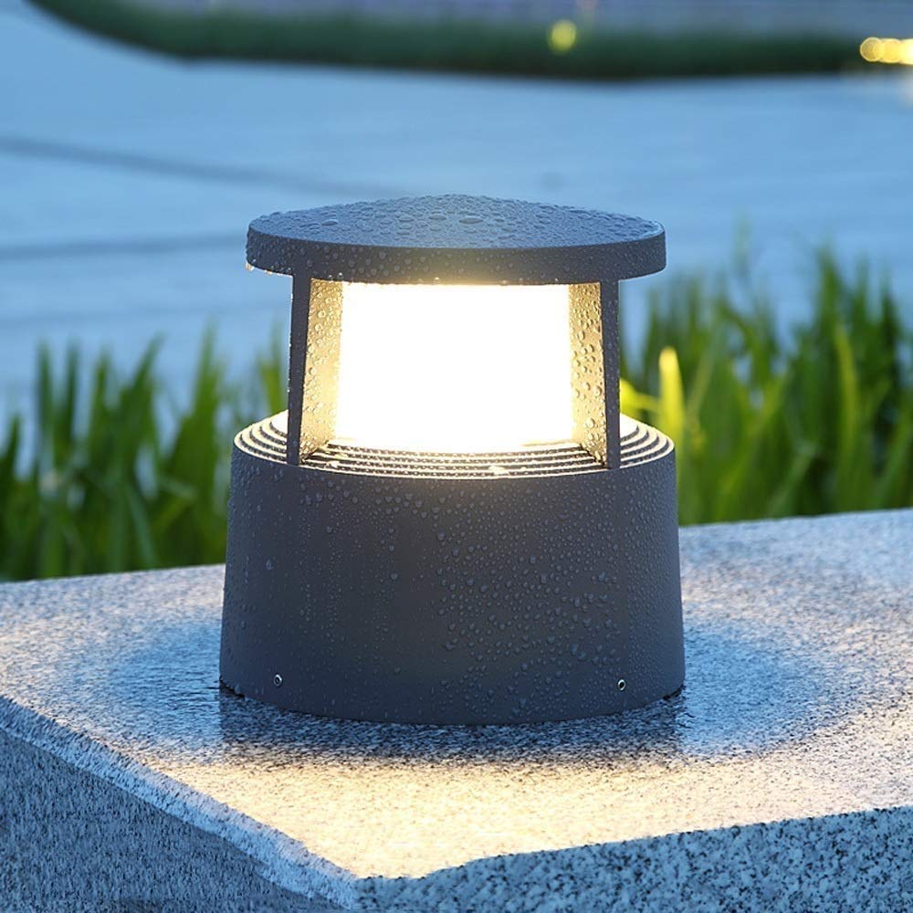 Esterno IP54 Impermeabile Prato Luce Cortile Cancello Parete Alluminio Acrilico Ombra Pilastro Lampada Colonna Esterno Villa Giardino Corridoio Corridoio Portico Decorazione Dissuasore Post Lanterna
