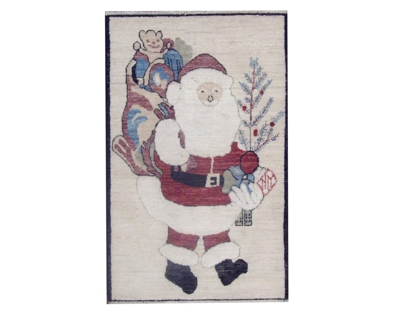 Wahi Rugs Hand Knotted Santa Christmas 2'6" x 3'10" - w1111