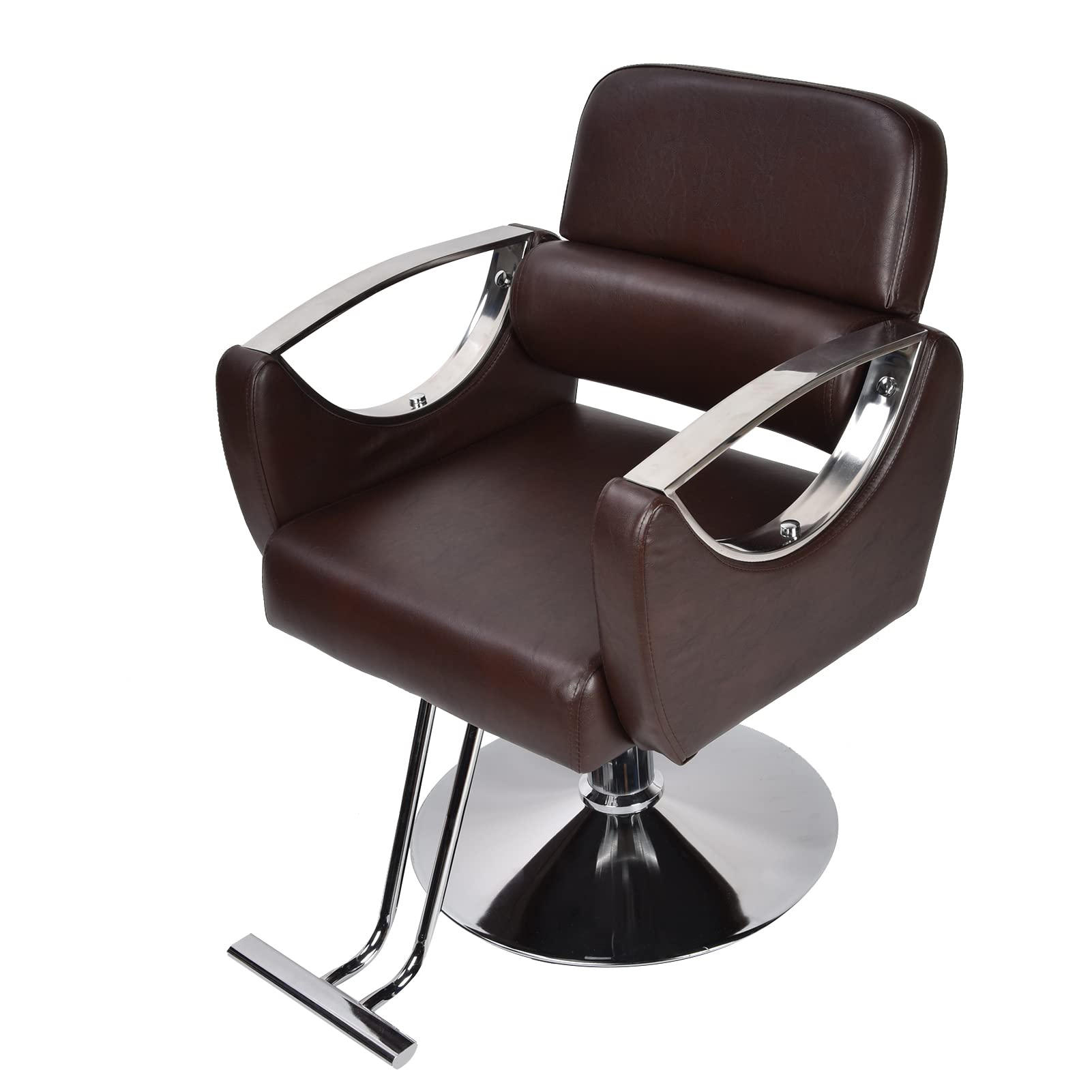 Ejoyous Retro-Friseurstuhl, PU-Leder, Friseurstuhl, Höhenverstellbar, um 360 Grad Drehbar, Hydraulische Pumpe, 300 Kg Kapazität, für Schönheitssalon-Friseursalon-Styling