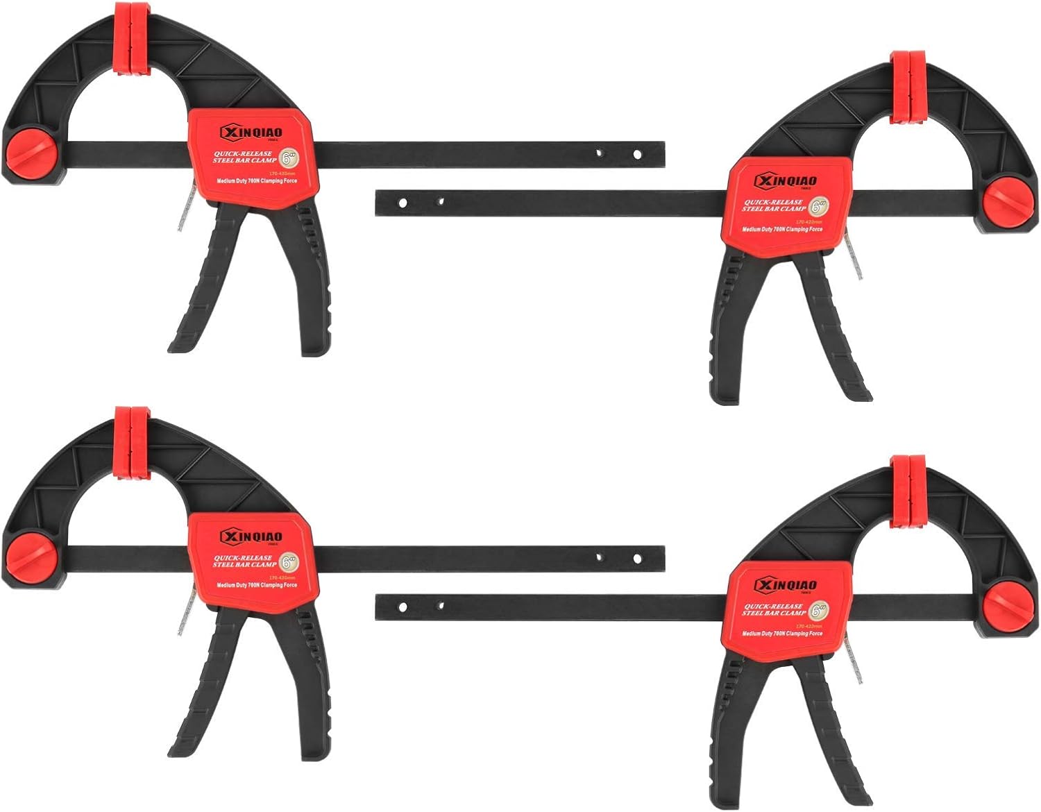 XINQIAO Bar Clamps for Woodworking, Wood Clamps Set, OneHanded Clamp Spreader, F Clamps 150lbs