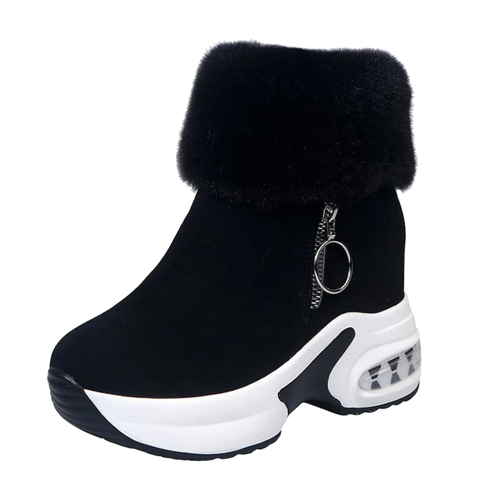 Casual Wedge Shoes for Women Platform Winter Snow Boots Cozy Warm Plush Lined Slip On Ankle Booties Ladies