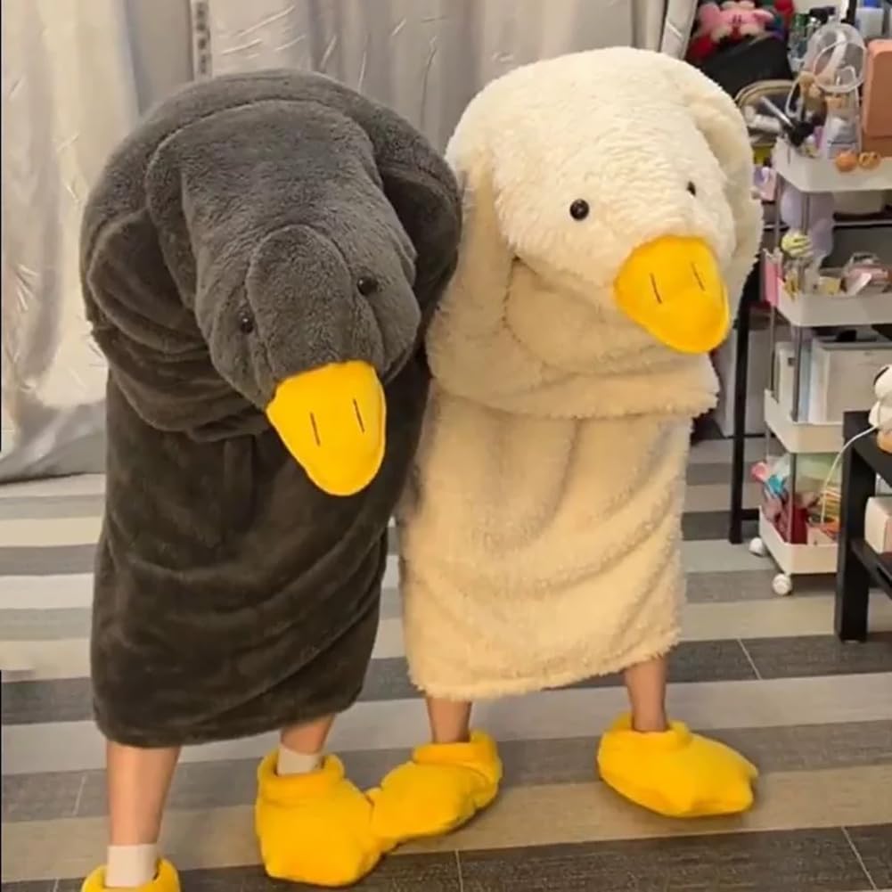 Gänsedecke, Kapuzenpullover, Einteiler für Erwachsene und Kinder, übergroße warme Ente, tragbare Hoodie-Decke mit Ärmeln, gemütlicher Schlafsack