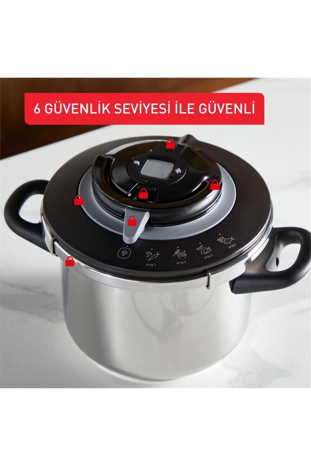 Clipso+ CHEF 8L | Olla a presión | 4 programas de cocción | Cocina rápida | Tapa con una sola mano | P4551431