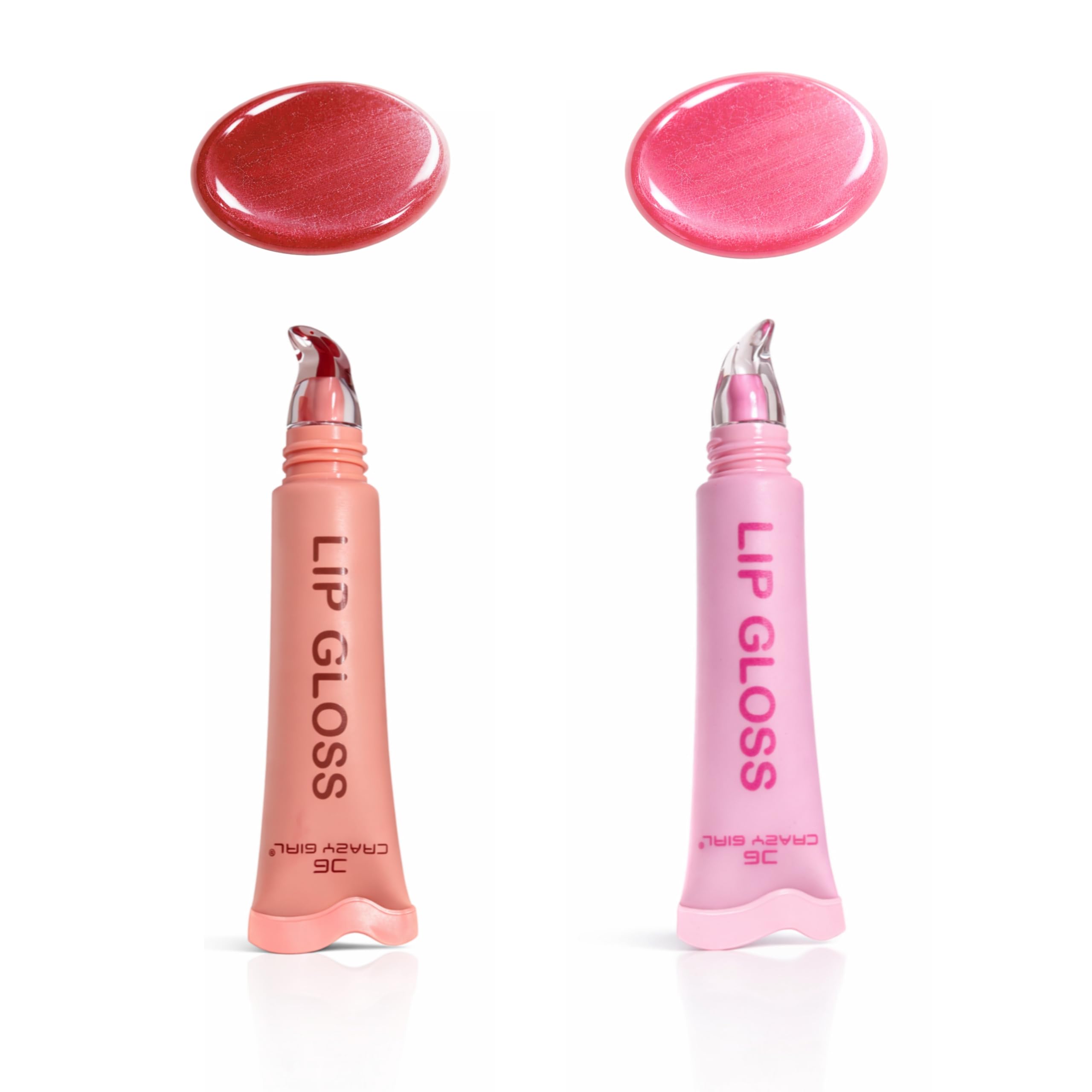 CRAZY GIRL Korean Crystal Glaze Moisturizing Lip Gloss | Kawaii Cute Tube | Strawberry, Honey & Jojoba Oil Infused | Hydrating Non-Sticky Glass Shine Lip Gloss for Girls & Women (Burnt Maroon + Pink Pop)-picture-22