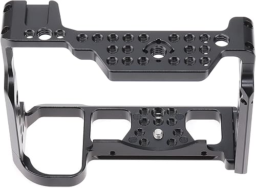 Miniatura 5 de FocusFoto Jaula de cámara Estabilizador de cine de vídeo Plataforma de extensión de aleación de aluminio con zapata fría y tornillo de 1/4 "3/8"