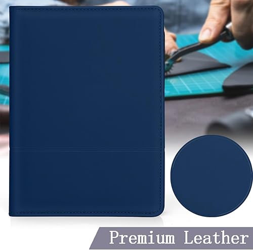 Miniatura 4 de Lcjtop Padfolio - Carpeta organizadora de documentos A5 con bloc de notas forrado recargable, tamaño junior, para hombres y mujeres, color azul