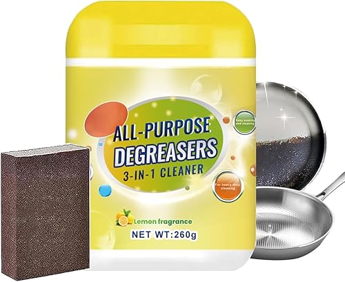 Powergleam Limpiador Powergleam 3 en 1, desengrasante multiusos para limpieza de alta resistencia, potente polvo de limpieza multiusos de cocina, disponible en Yaxa Peru