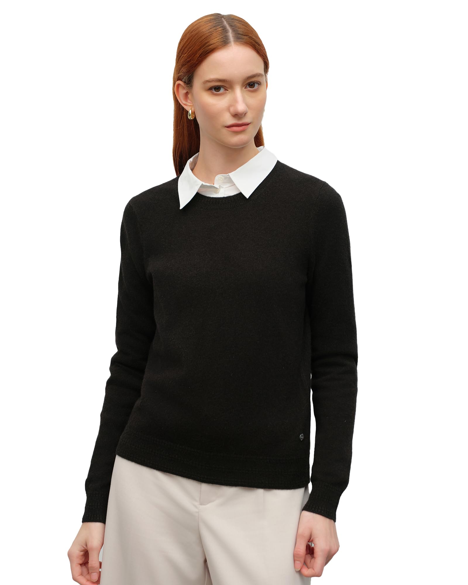 KVSS 100% Inner Mongolia Cashmere Women's Crew Neck Pullover Sweater