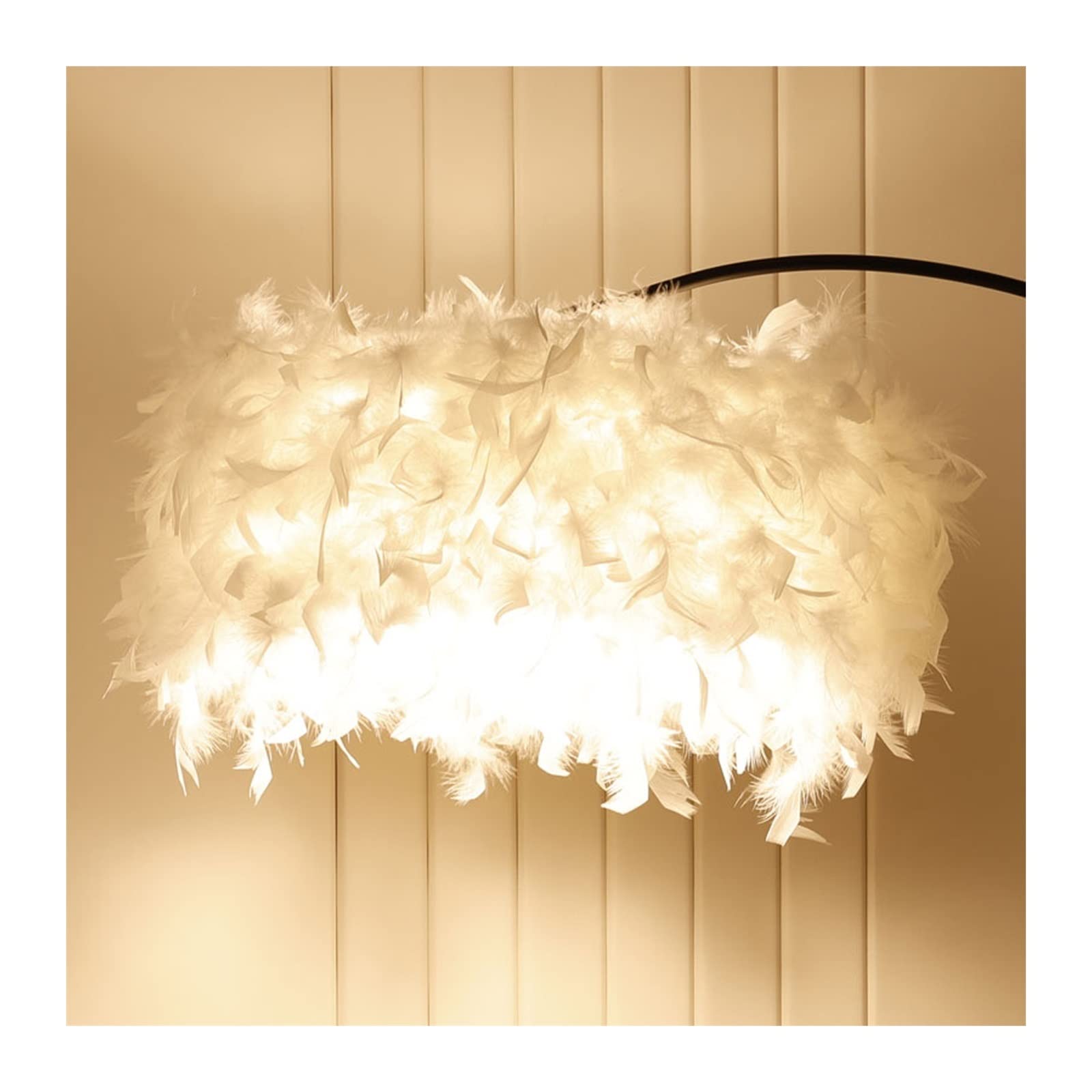 Światło pionowe Lampa podłogowa z piórami Minimalistyczny salon LED, gabinet, sypialnia, stojąca lampa przy łóżku (bez źródła światła) Lampy Stojące(Czarny)