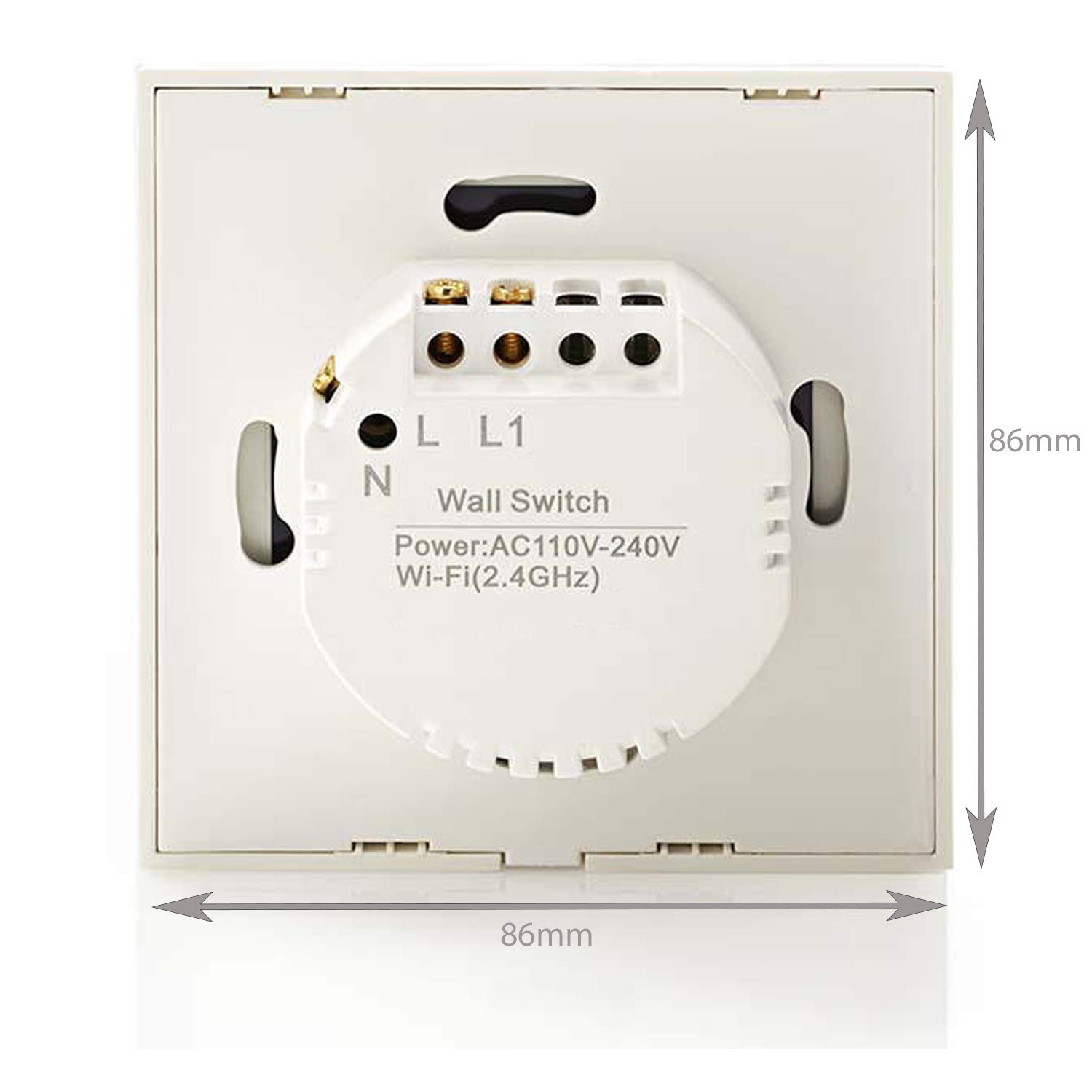 SMART HOME WiFi włącznik światła i zestaw żarówek | 4 x 10 W E27 Edison zimna biała lampa i podwójna bezprzewodowa ściana wylotowa płyta czołowa i pilot zdalnego sterowania | biały połysk szkło dotykowe | Echo Alexa sterowanie głosem | LED