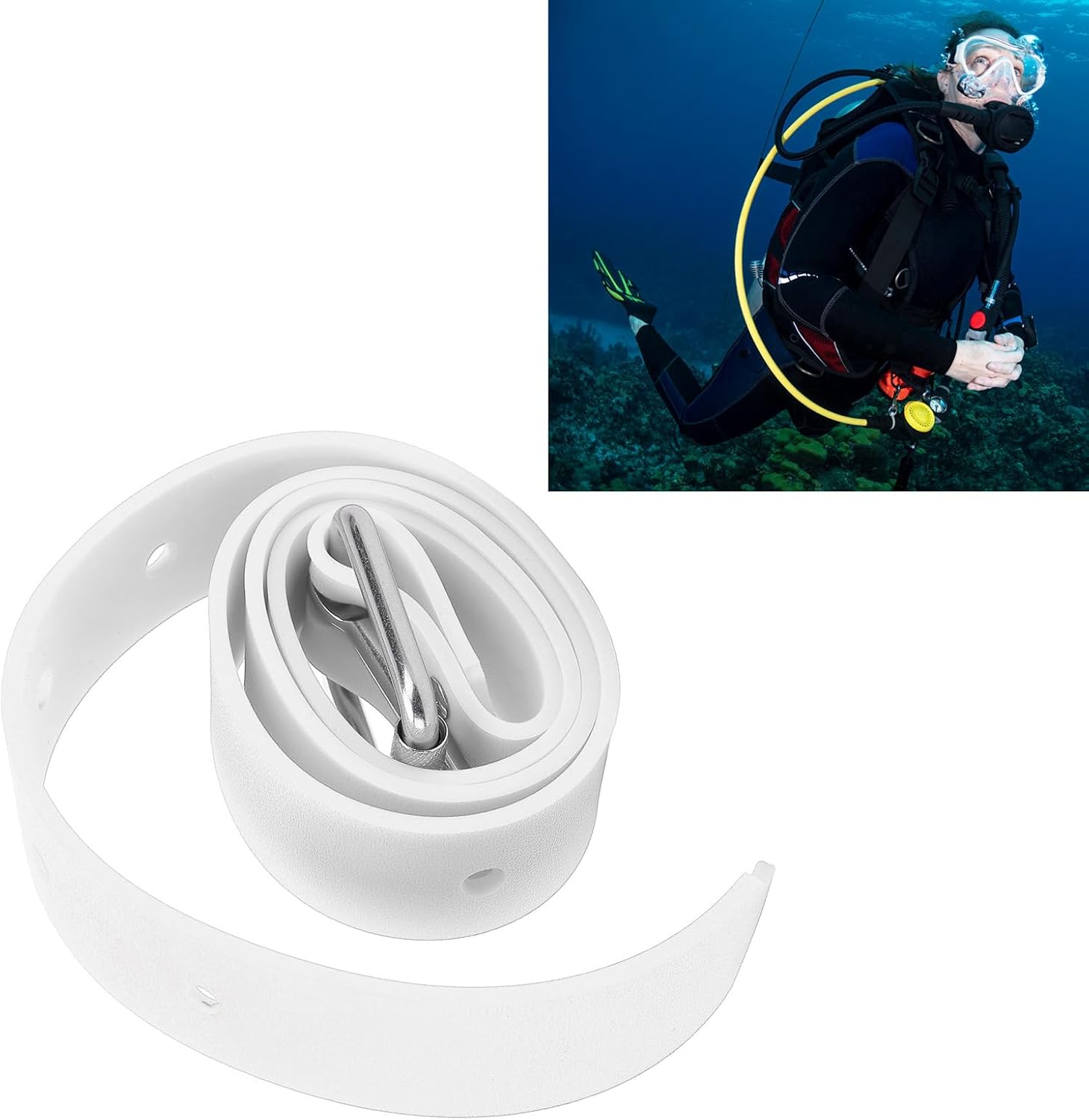 Diving Weight Belt Adjustable Silicone Freediving Weight Belt with Quick Release Buckle for Scuba Diving Spearfishing